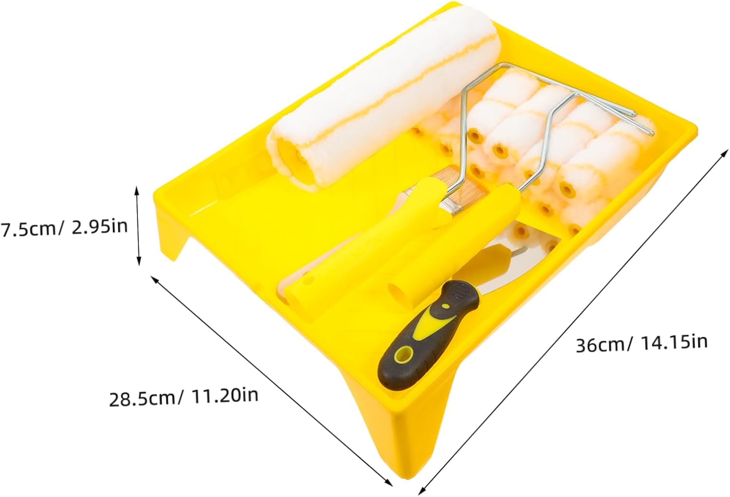 Vaguelly 9-Inch Paint Roller Kit Wool Brush Multifunctional Wall Painting Supplies for Home and Room Decoration Complete Painting Tool Set Roller Tray and Accessories