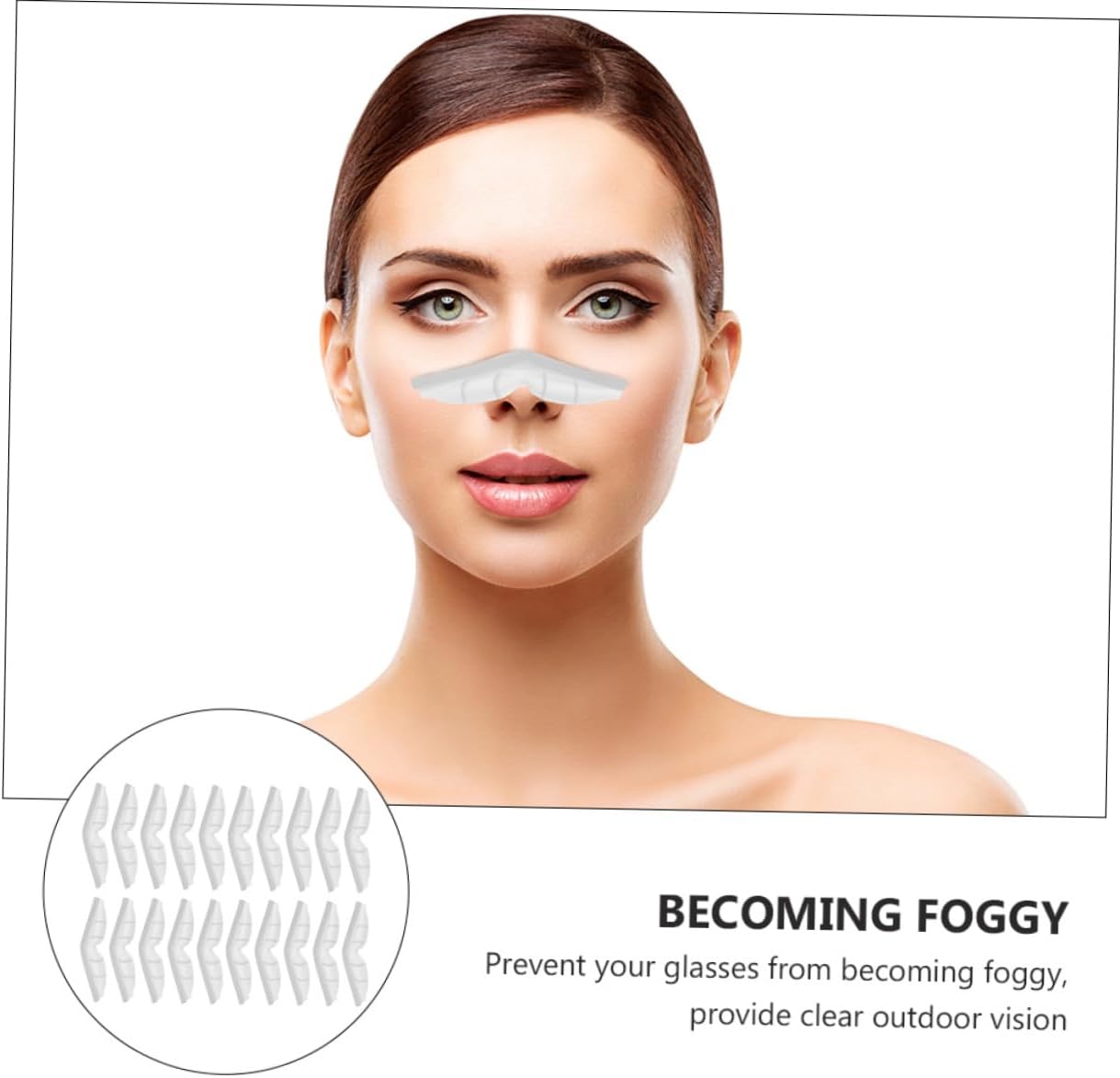 OFFIGAM 20Pcs Fog Nose Bridge Strips Silicone Nose Pads for Face Masks Comfortable Fit for All Prevents Glasses Fogging Portable and Easy to Store