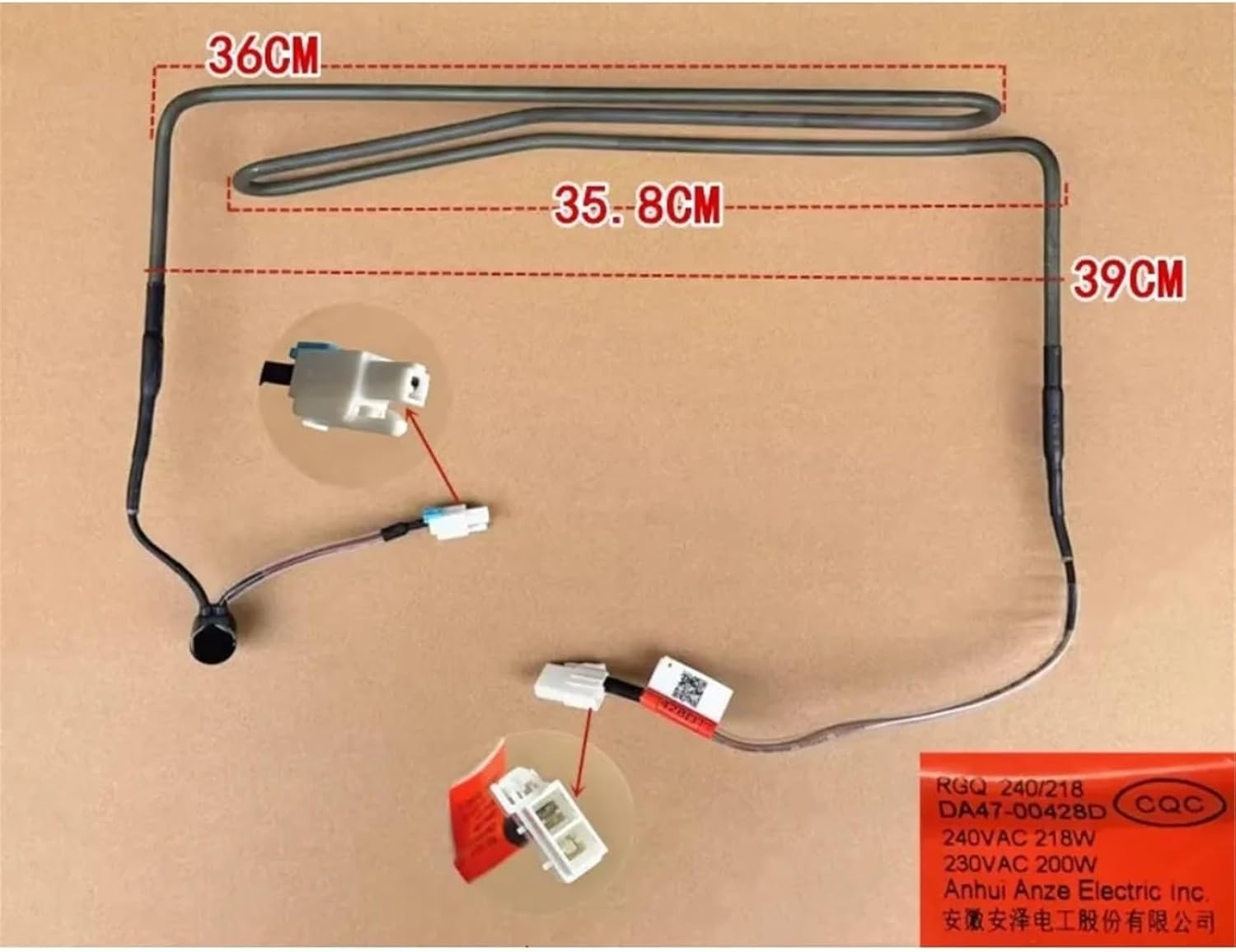 1pcs Refrigerator Defroster DA47-00428D Fridge Heating Tube 240VAC 218W Defrosting Heater Wire Freezer Parts