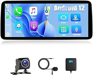 12.3 Inch Android 12 Car Stereo Radio Double Din with Apple Carplay & Android auto, Car Stereo with Bluetooth 5.1, 8-core Head Unit with DSP, EQ,GPS NavI, WiFi/4G, FM/RDS, Mirror Link, Backup Camera