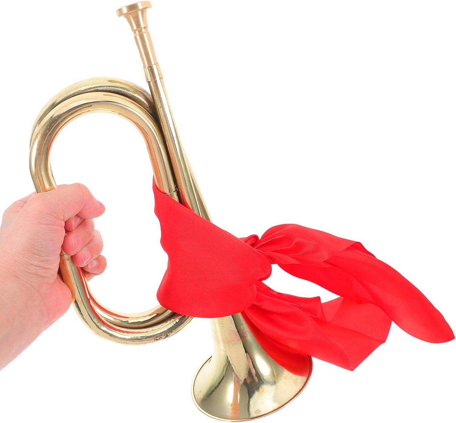 BESPORTBLE Military Bugle Trumpet for Beginners Metal Wind Instrument with Classic Sound for School Bands Orchestras and Parades Stylish Mounted Horn for Student Musicians