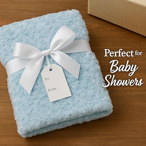 Miniatura 6 de Manta para bebé de Rosebud - Manta de lujo para bebé, esponjosa y cálida - Manta galardonada y acogedora para bebés de invierno (azul, cuna de 30 x