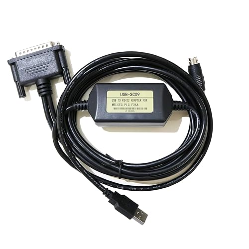 Cable PLC USB -SC09 A Series Interfaz, compatible con cable de programación PLC Serie FX USB a adaptador RS422