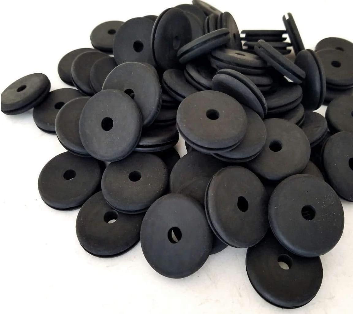 Pack of 25 Rubber Grommets: 1/4 Inside Diameter - 1/16 Groove Width - Fits 1 Drill Holes