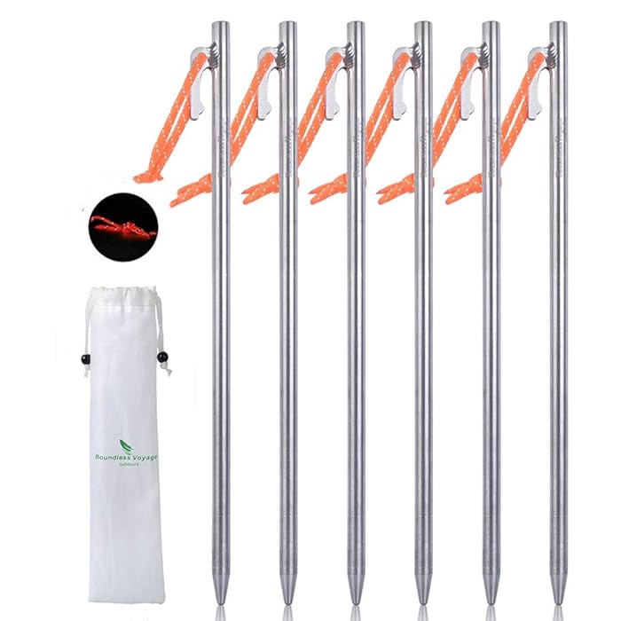 Buy ZYvoyage Titanium Tent Stakes,HeavyDuty Titanium Alloy Tent Stakes