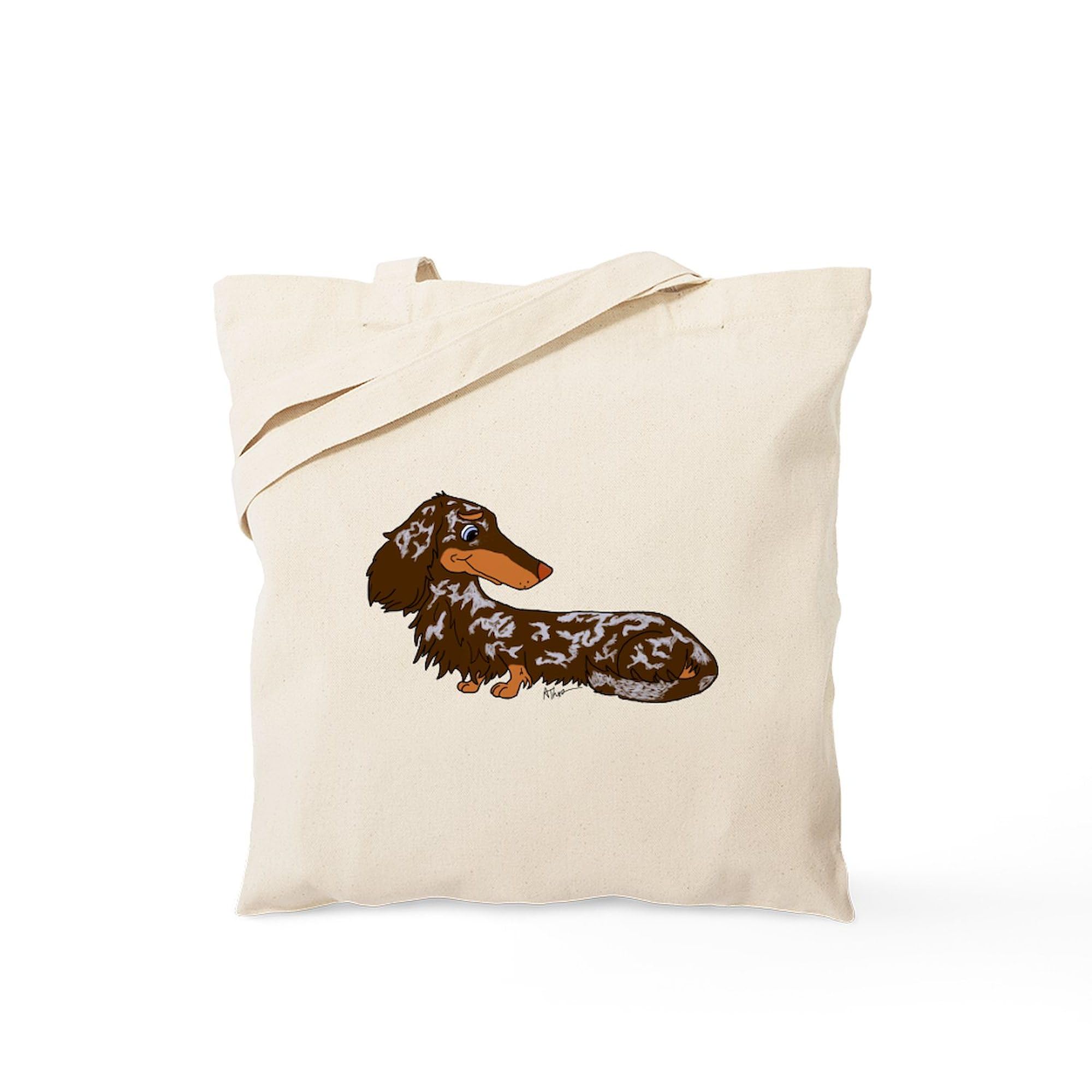 CafePress Chocolate Dapple Dachshund Tote Bag Natural Canvas Tote Bag, Reusable Shopping Bag