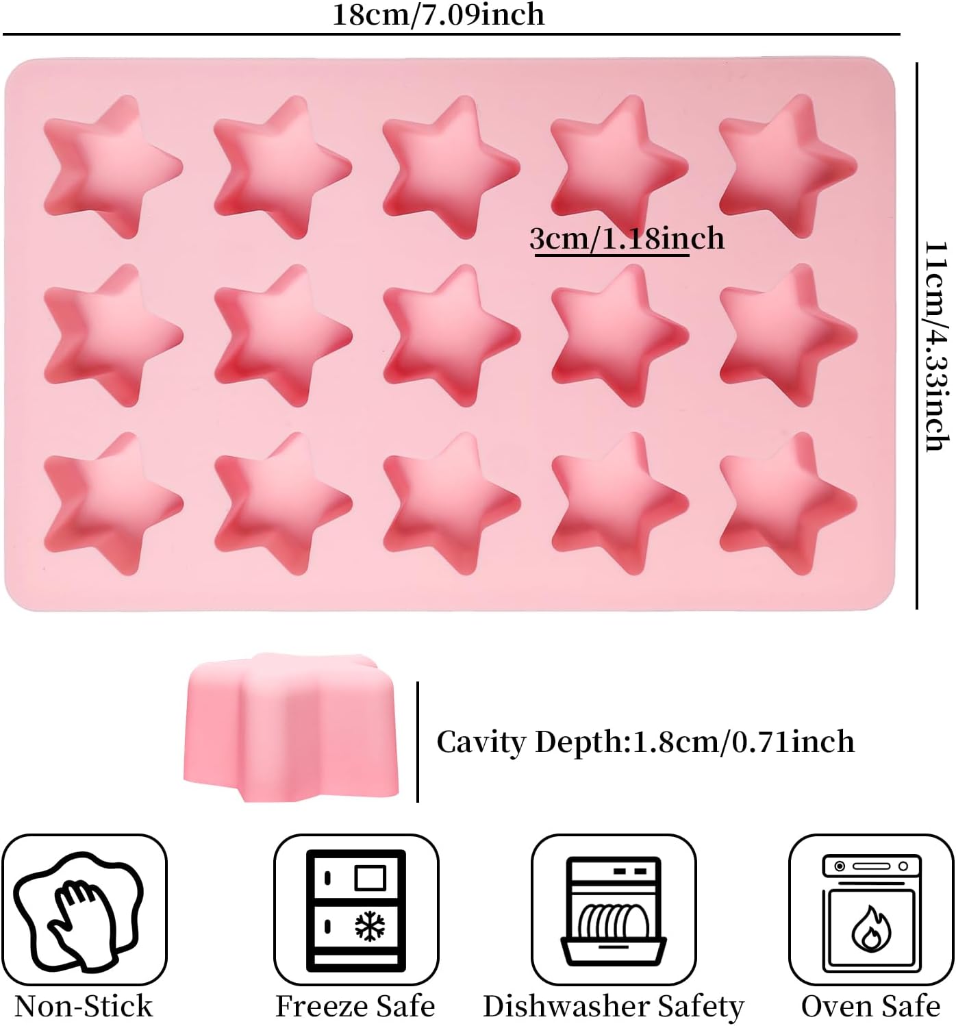 Star-Stylized Ice Cube Trays Pudding Jello Ice Tray Star image 2