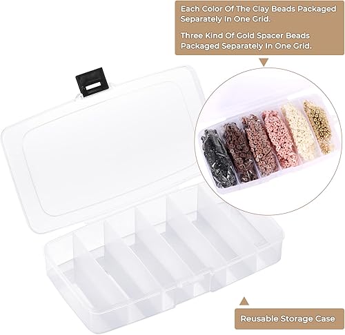 Vista 39 de Funtopia Cuentas de arcilla rosa para pulseras, 6000 cuentas Heishi de arcilla polimérica, cuentas redondas planas de 0.236 in para hacer joyas 2.