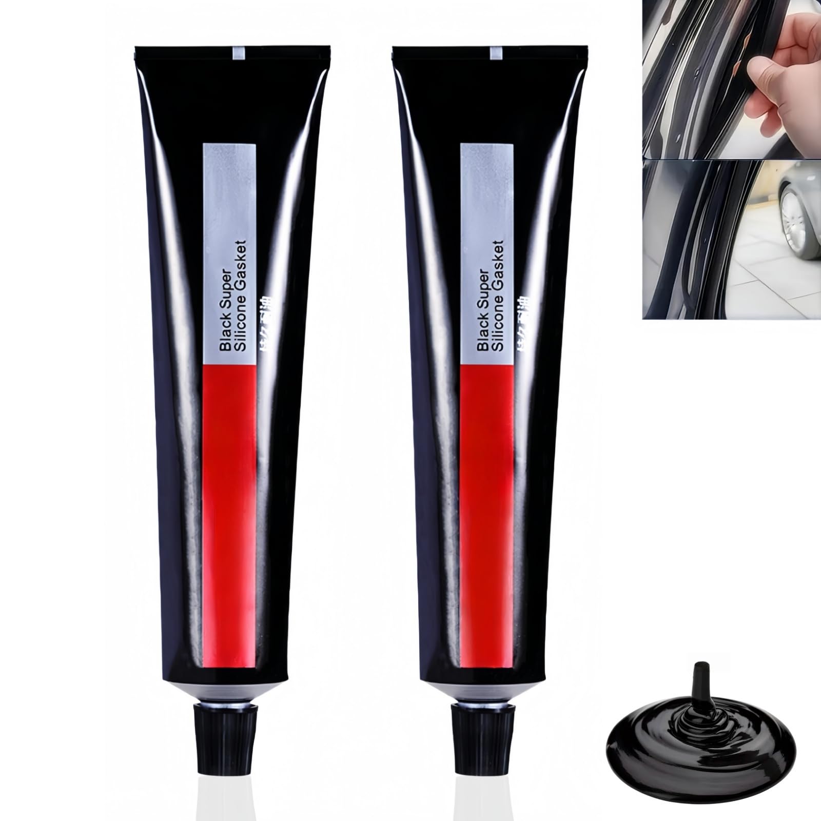 2PCS Bl/ack Sil/icone Sea/lant,Super Glue All Purpose,Strong Adhesive for Cars Windscreens,Waterproof Craft Glue,Waterproof Adhesive for Bathrooms,Flexible & Durable for Long-Lasting Repairs