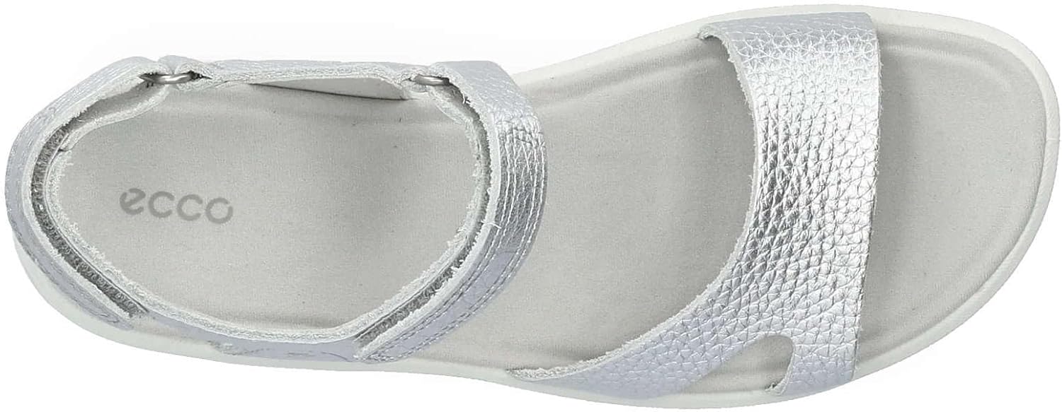 ECCO Womens Cruise II 821883 Nubuck Leather Pure Silver Sandals 9-9.5 US
