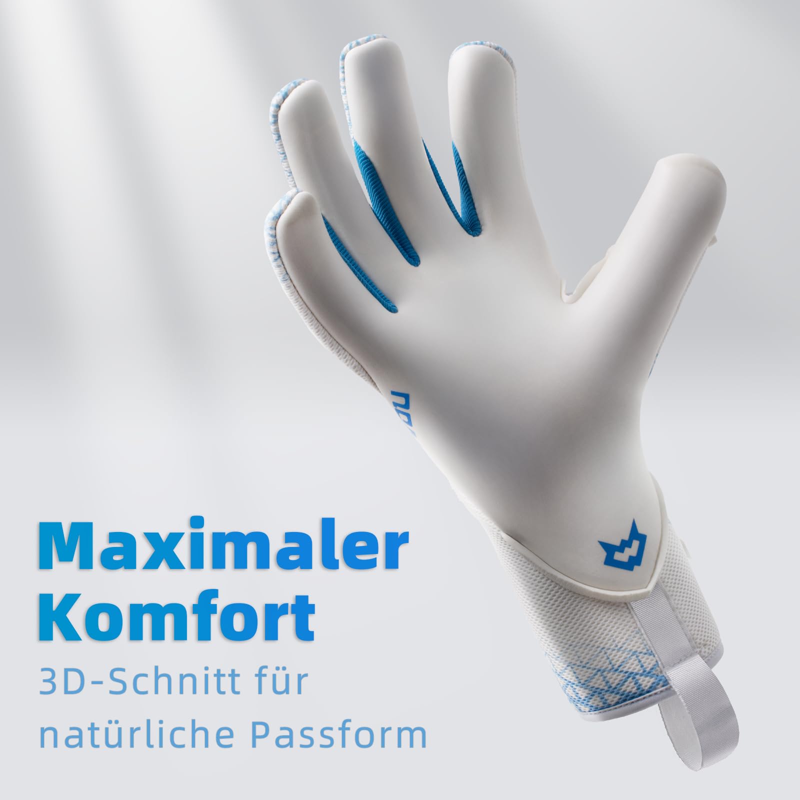 WVVOU Torwarthandschuhe Herren Und Kinder, Atmungsaktiv Fußballhandschuhe, Größe 6–10, 8–15+ Jahre, 4+3 mm Sticky Latex, Starker Grip