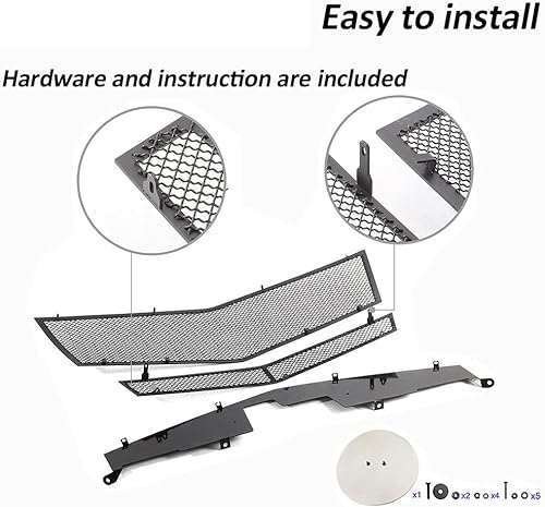 Miniatura 4 de Compatible con Cadillac CTS 2008-2013 Rejilla de malla de acero inoxidable Combo (no para CTS-V o modelo con control de crucero adaptativo)