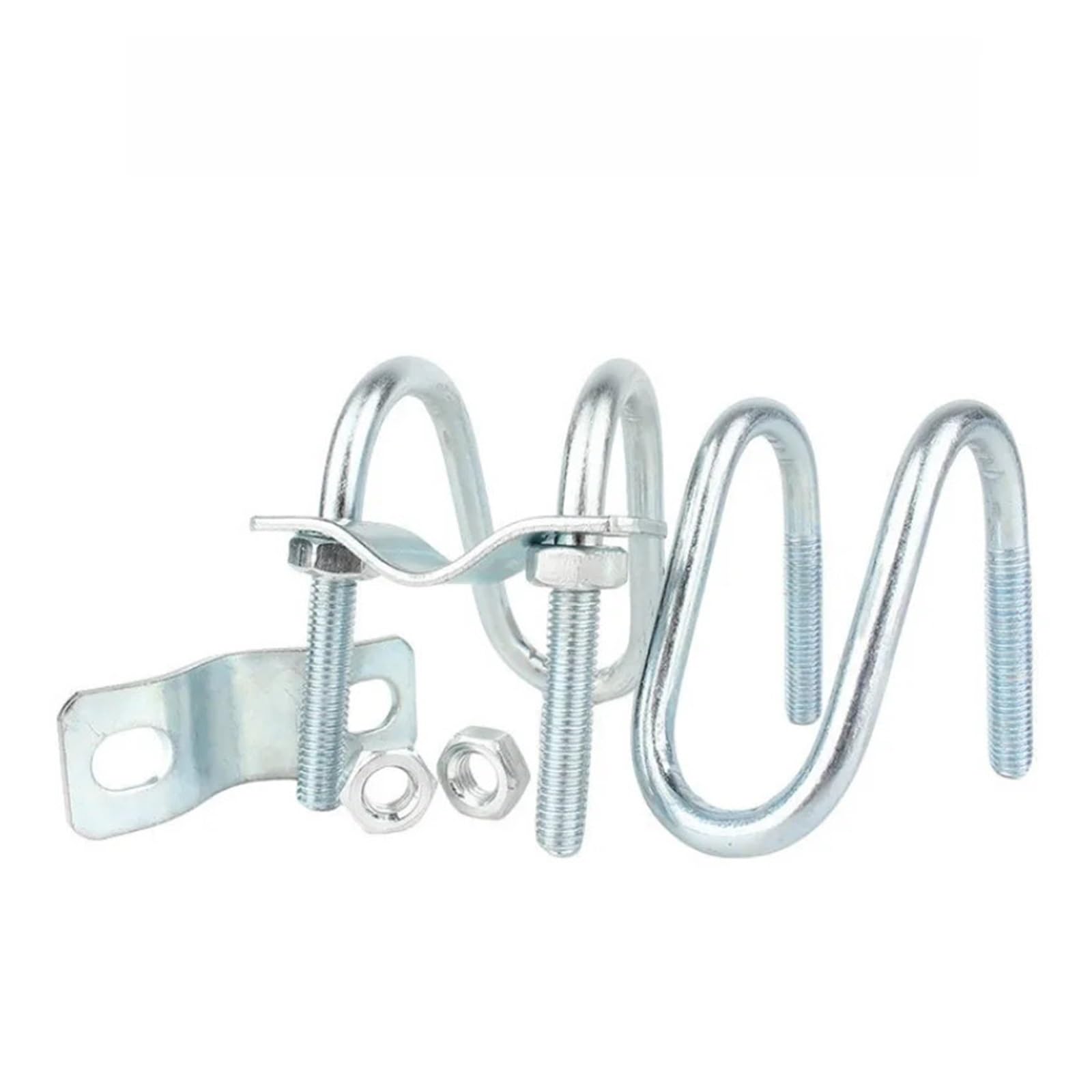 Bullone Cerchio a forma di morsetto for tubo trasversale con doppio bullone a forma di U in acciaio al carbonio zincato(90-90(1SET))