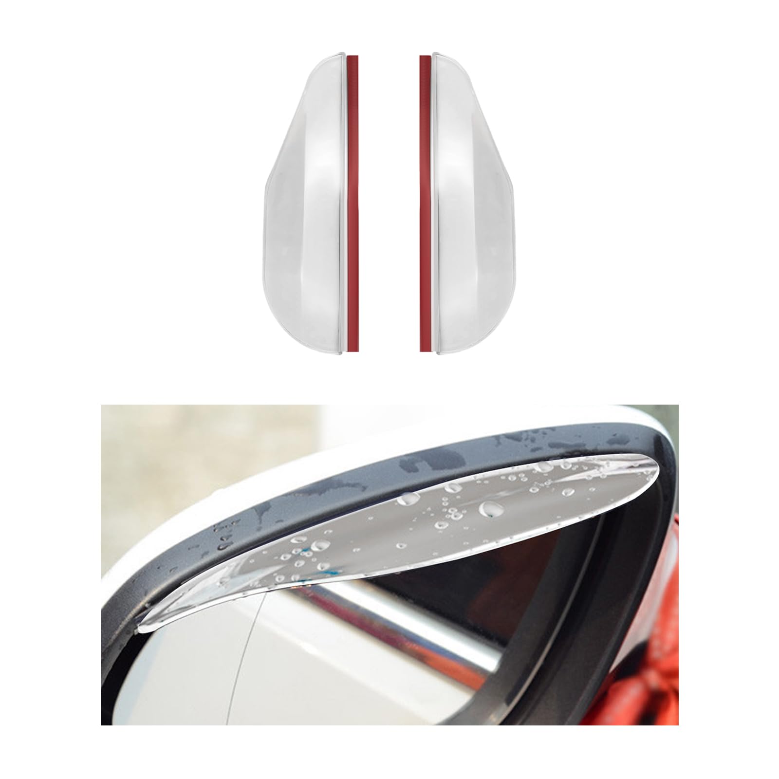 2PCS Mirror Rain Visor Eyebrows, Waterproof Side Mirror Visor Rain Guards, Multifunctional Rear View Mirror Rain Covers for Most Vehicles, Car Accessories (Transparent)