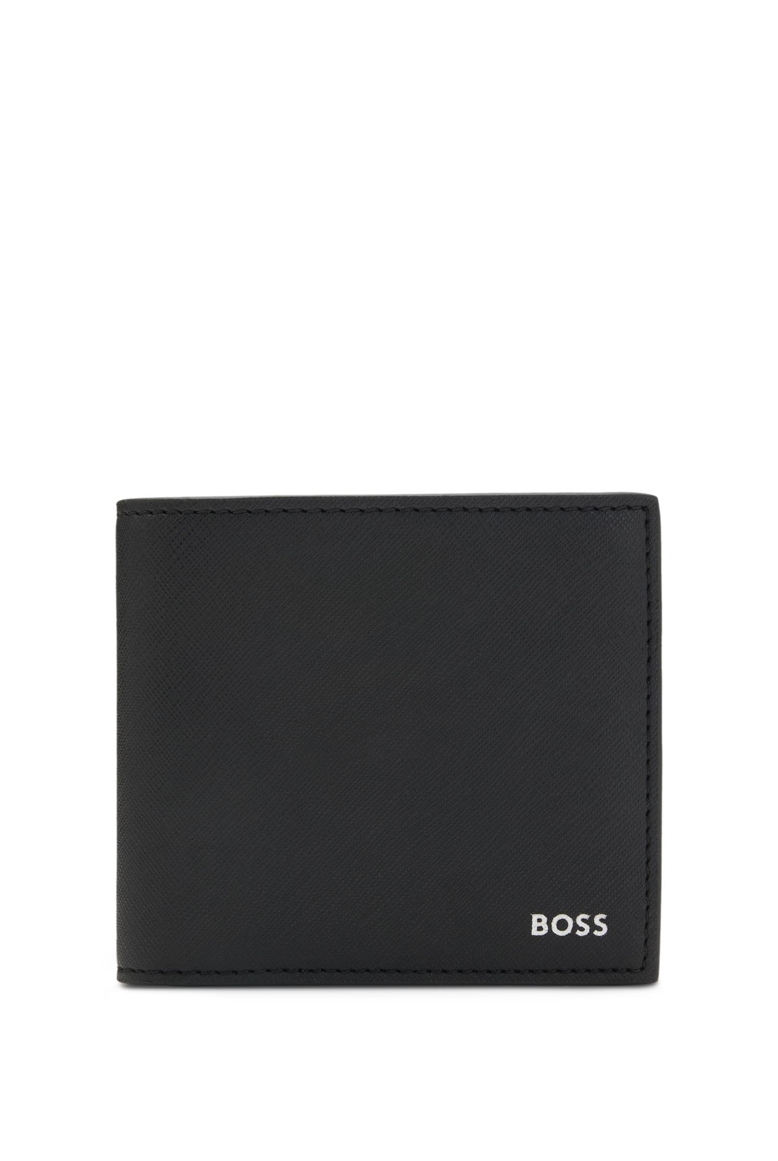 BOSS Mens Zair 4cc Wallet with Silver-foil Logo