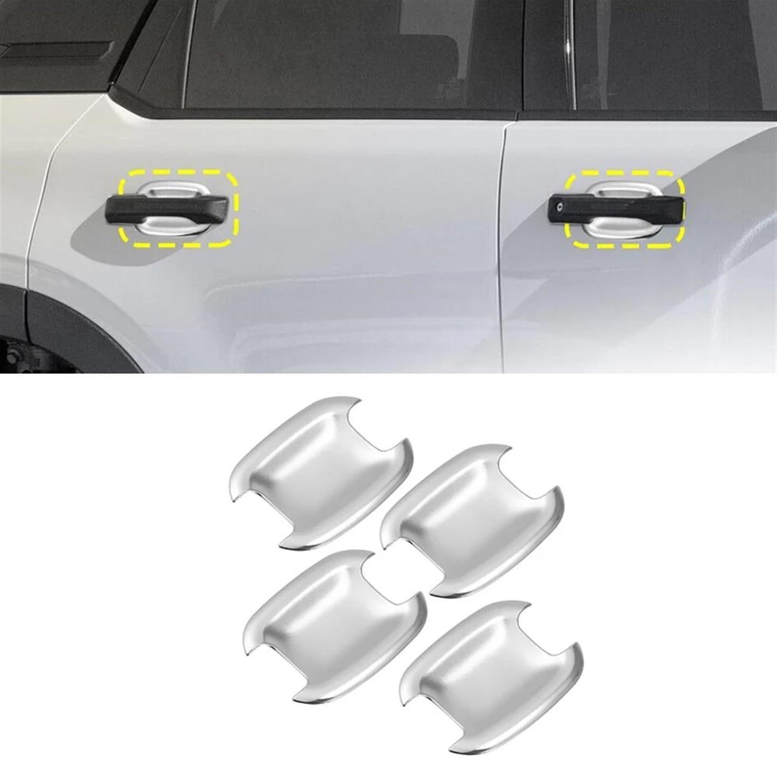 NOHEEU Car Exterior Door Handle Cover Decorative Replacement Parts for Ford for Bronco Sport 2021 2022(OneColor)