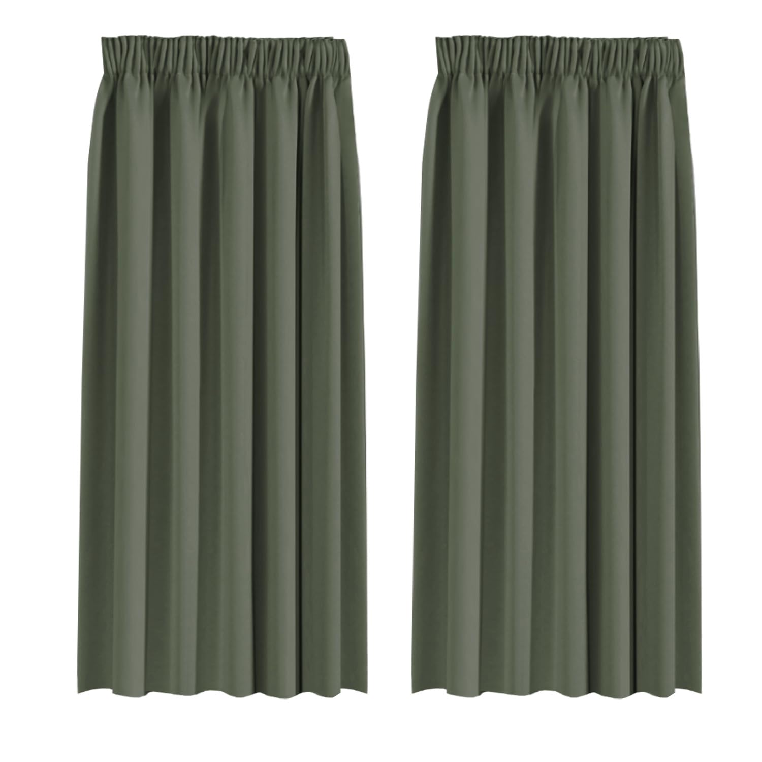 BellaHills Blackout Curtains Pencil Pleat Bedroom Curtain Panel for Privacy Protected Thermal Insulated Window Treatment for Living Room 2 Panels