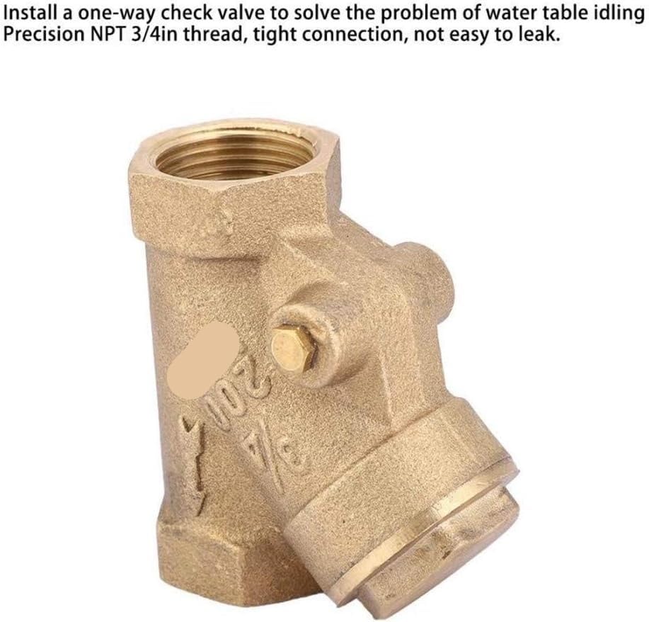 Valvola di ritegno in ottone da 1,9 cm NPT tipo Y - Valvola unidirezionale per acqua e gas, pressione nominale 1,6 MPa, costruzione durevole per prestazioni affidabili