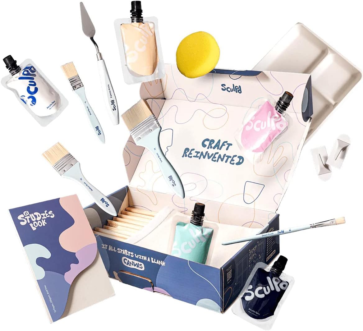 Sculpd Abstract Painting Kit, Abstract Painting, 4 Acrylic Paint