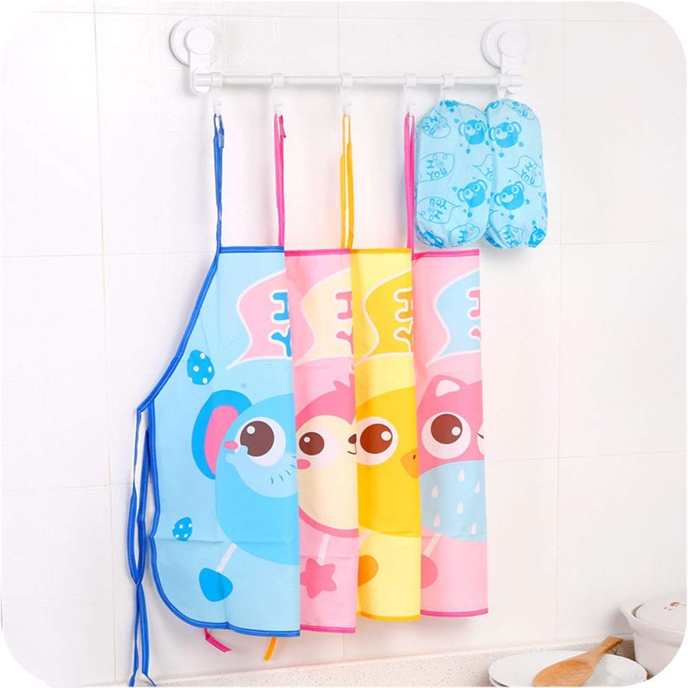 Delantal de Dibujos Animados para Cocina, repostería, Pintura, con Mangas, Impermeable, Colorido (Azul)