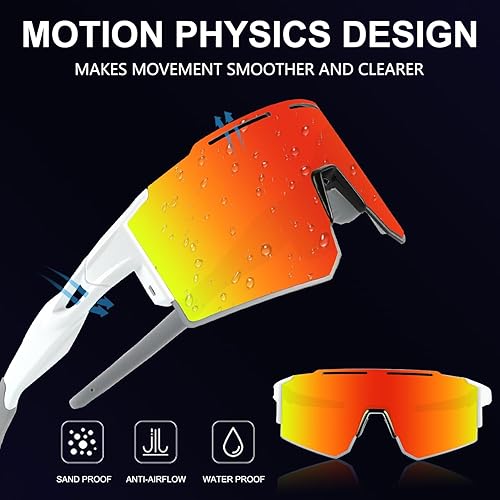 Vista 68 de OULAIQI Cycling Sunglasses Polarized Sunglasses for Cycling Men Women with 1 Lens or 3 Interchangeable Lens Baseball Glasses