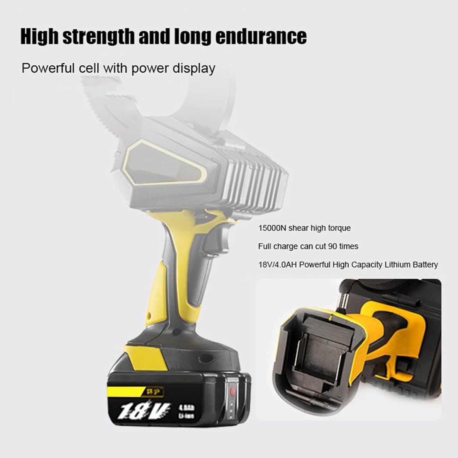 Electric Hydraulic Wire Crimper, Battery Powered Hydraulic Cable Cutter, Electric Wire Cutting Tool With LED Display And 2 18V Battery, Copper Cable Cutters For Φ50mm Cu/Al Cable And Armoured Cable El