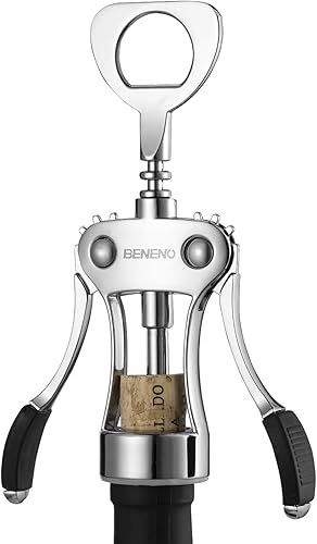 Miniatura 18 de Beneno Juego de regalo multifuncional para abrebotellas de vino, sacacorchos de ala, cortador de lámina, tapón al vacío y vertedor aireador