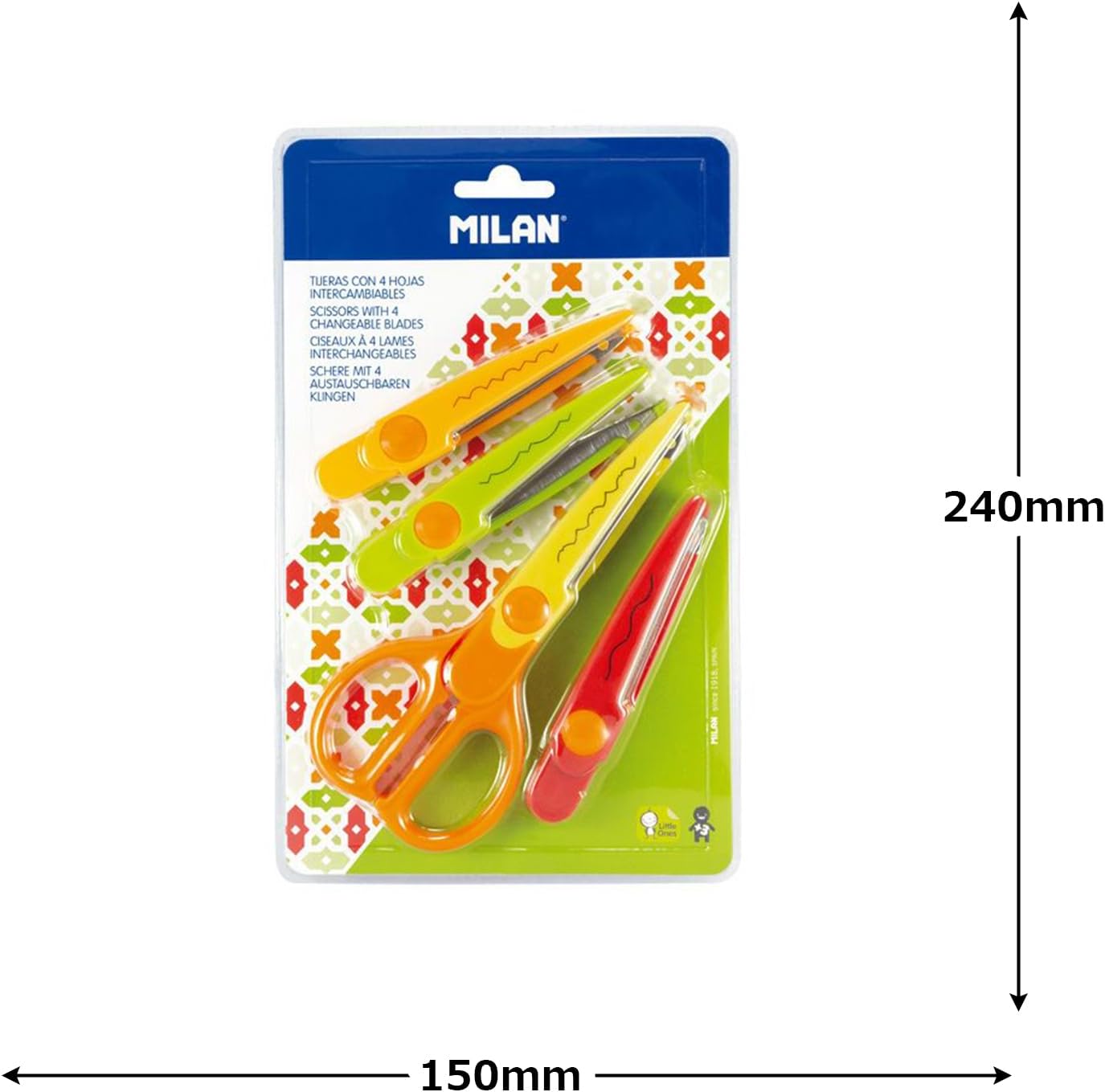 Milan- Scissors + 4 Zigzag Cutting Blades Blister (10307638)