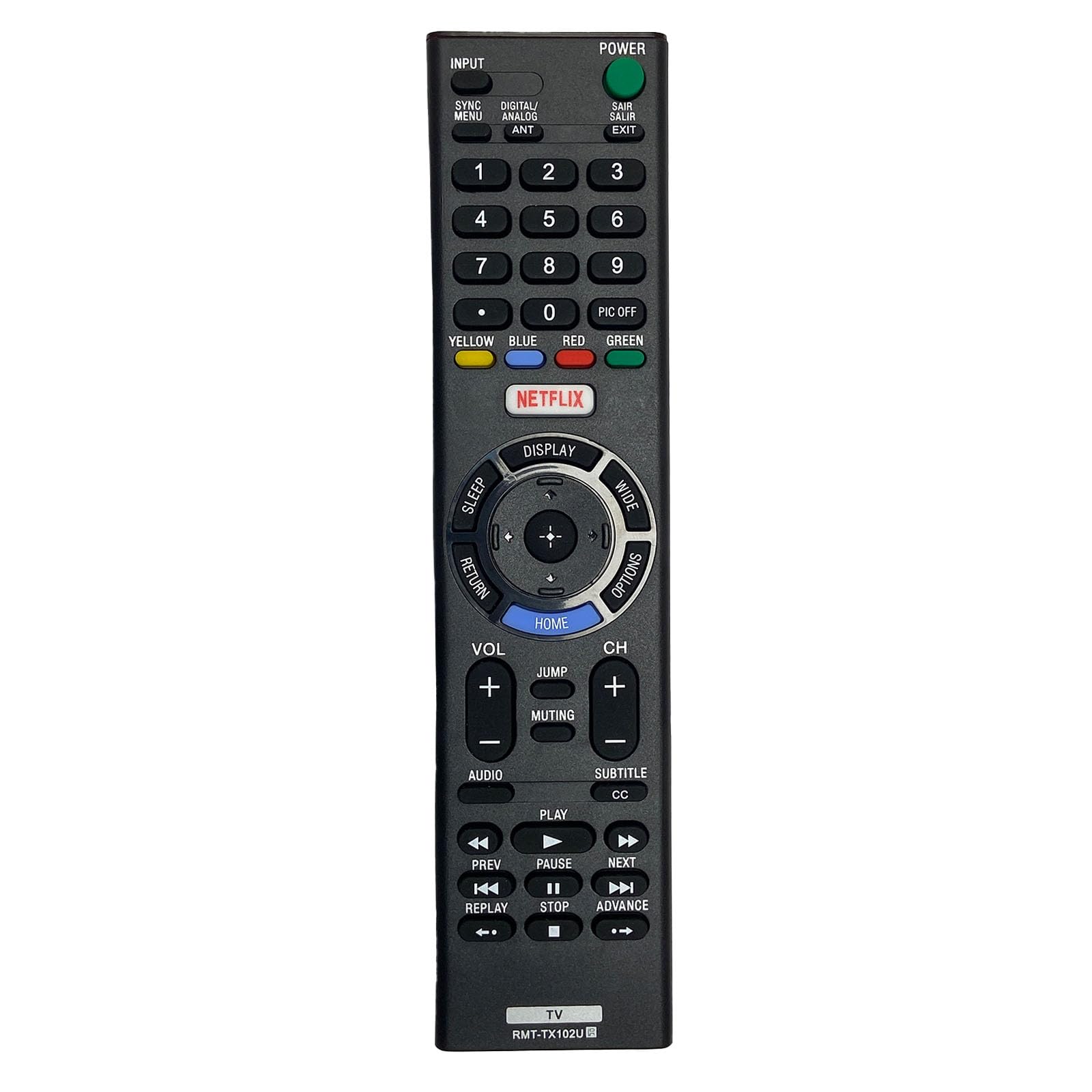 NPTWARCOT RMT-TX102U Replacement Remote Compatible with Sony TV KDL-48R550C KDL32R500C KDL40R510C KDL40R530C KDL40R550C KDL48R510C KDL48R530C