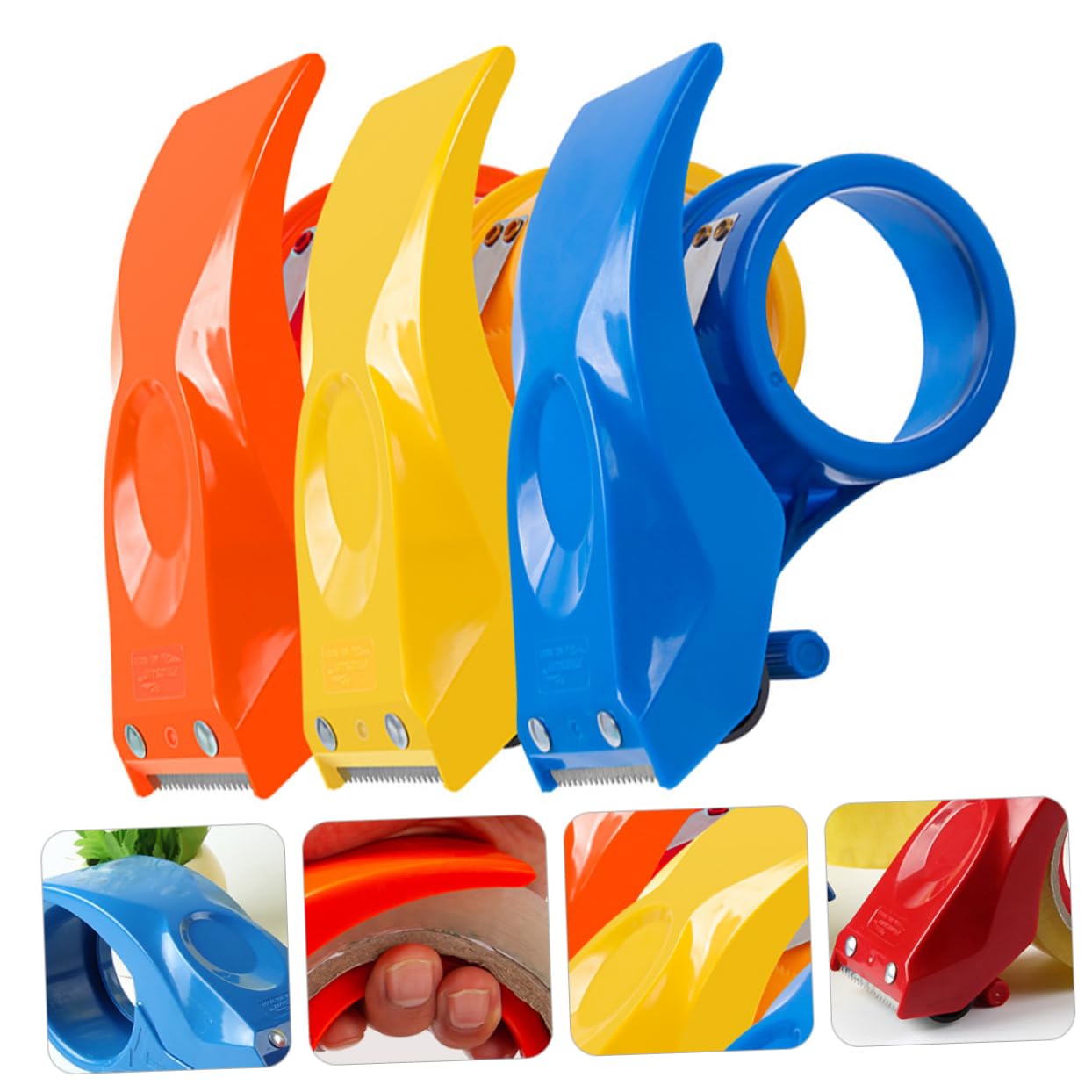 Housoutil 3 Sätze Klebebandspender Für Starkes Verpacken Und Büroarbeiten Transparente Handabroller Für Paketklebeband Leicht Und Praktisch 3 Stücke * 3
