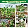 51 x 53 Cucumber Trellis for Raised Bed, A-Frame Garden Trellis for Climbing Plants Outdoor, Rust-Proof Metal Support for Tomato, Peas, Beans, Zucchini & Vines, with Netting & Clips