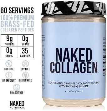 NAKED Chocolate Whey Isolate Protein Powder (24 Servings) Collagen Peptides Protein Powder 20oz (60 Servings) Grass-Fed; Pasture-Raised; Non-GMO; Gluten Free; Keto; Paleo Friendly