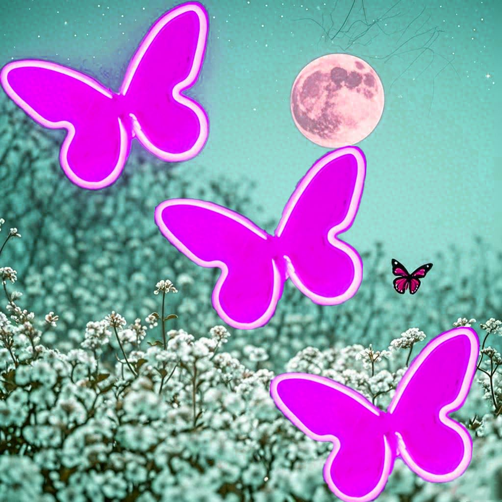HFHungkeong 3Pcs LED Buterfly Lights USB or 3xAA Battery Powered Butterfly Neon Light Signs Butterfly Wall Art Decorations for Christmas Birthday Wedding Party Home Decor(Pink) — image 1