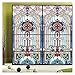 NUOCHEN Ventana de la Ventana Pegatinas Pegatinas Decorativa Privacidad Opaca Ventana Película Manchada, Arte Retro Iglesia Pegatinas Película de Vidrio para Glass Armario Gabinete Portada Pegatina