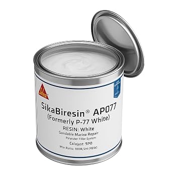 SikaBiresin AP077 2-Component Polyester Paste + BPO Hardener, White, Quart