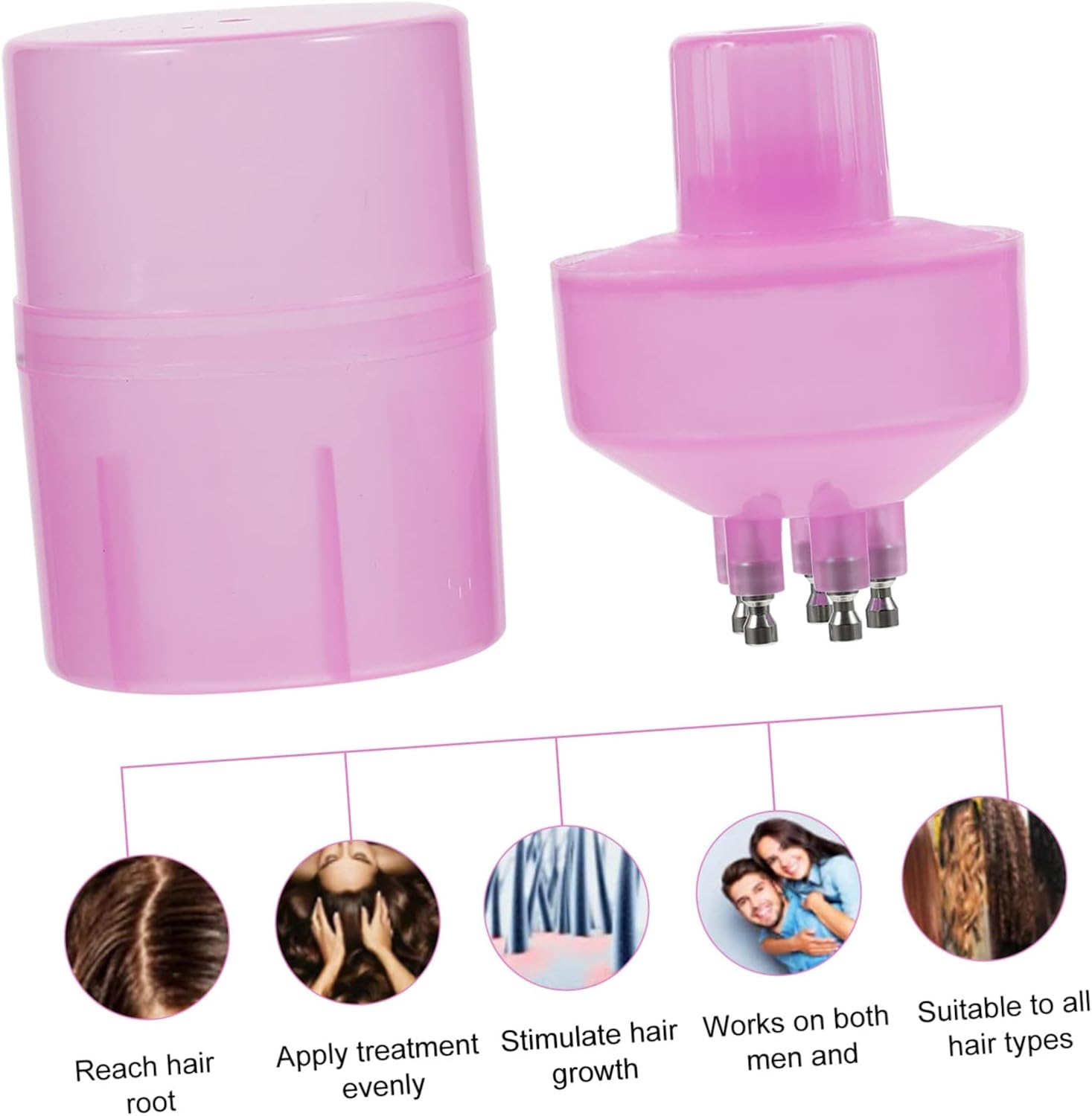Hair Color Applicator Dropper Bottle for Hair Oil, Plastic Pink