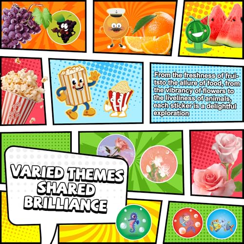 HORIECHALY Smelly Stickers for Kids, Scratch & Sniff Scented Stickers 16 Unique Scents 80 Sheets 1210 Pieces 153 Creative Designs Including Fruits, Foods, Flowers. Spark Joy & Learning in Your Child