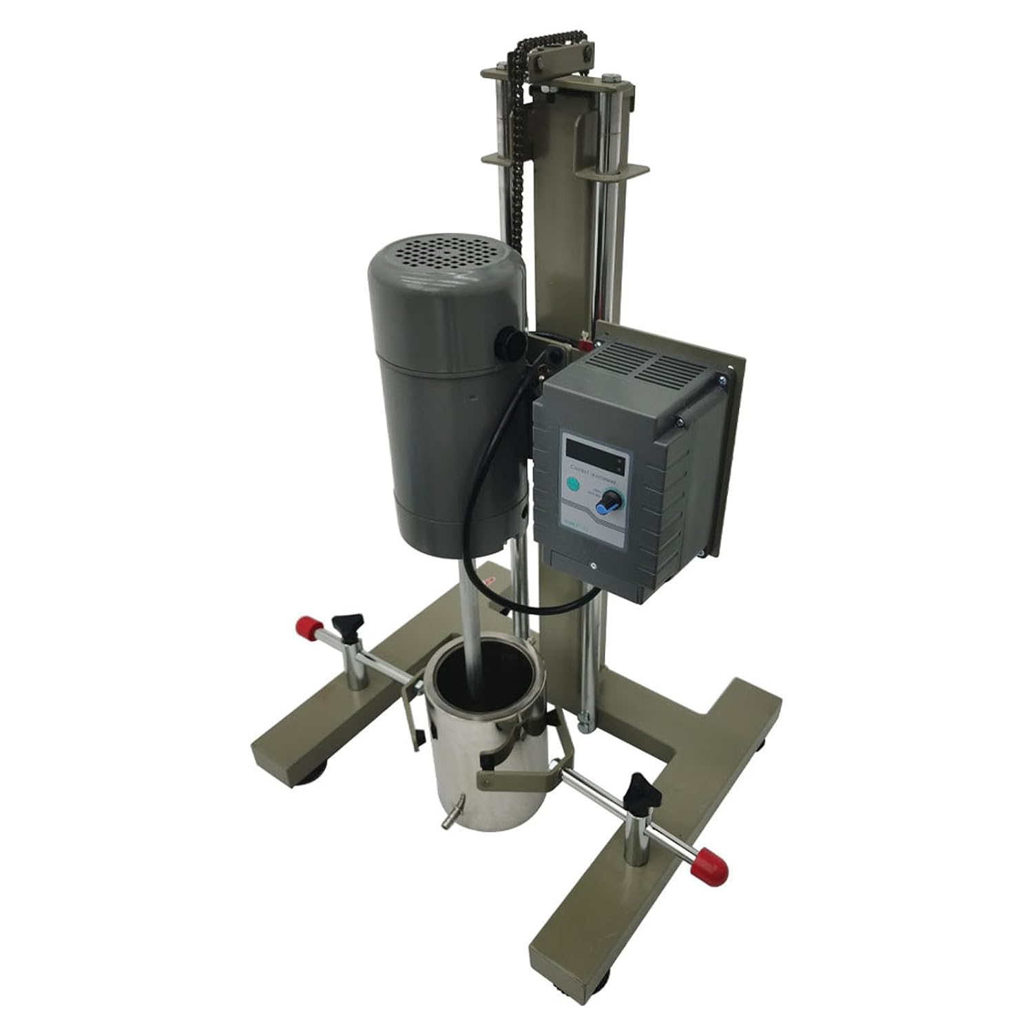 220V High-Speed Grinding and Dispersing Machine Lab Dispersion Mixer Homogenizer Manual Lifting Vertical Timing Electric Stirrer Mixer with Digital Display for Coatings, Inks, Cosmetics