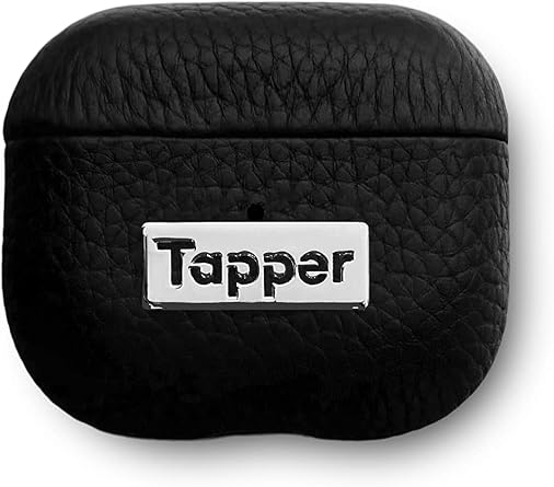 Tapper Black Leather/Silver Case for AirPods 3rd Generation