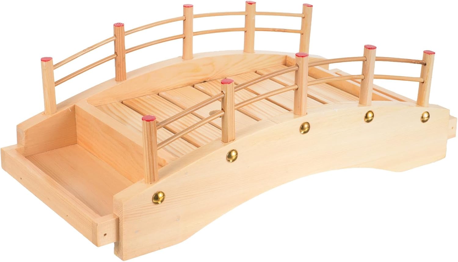 MAGICLULU Wooden Sushi Bridge Tray Small 37cm X 18.5cm Sashimi Serving Plate Japanese Style Appetizer Dish for Home and Restaurant Use