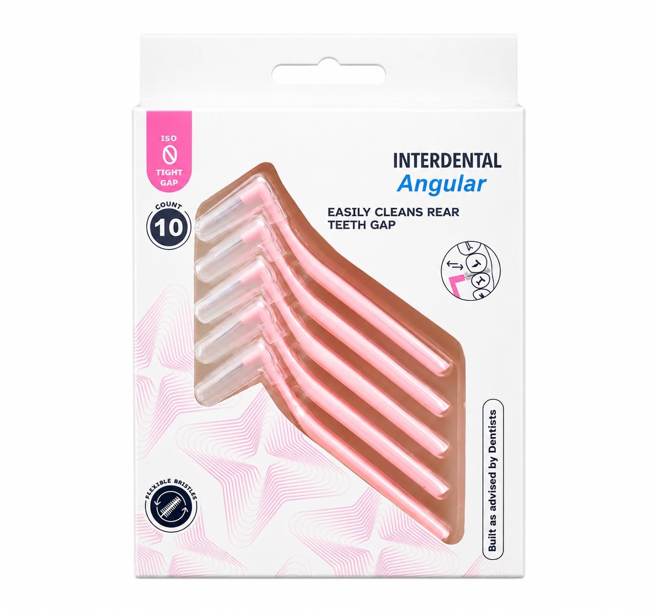 Angular Interdental Brush Pink IOS-0 For Tight Gaps Precision Cleaning Brush for Teeth & Gums-image-4