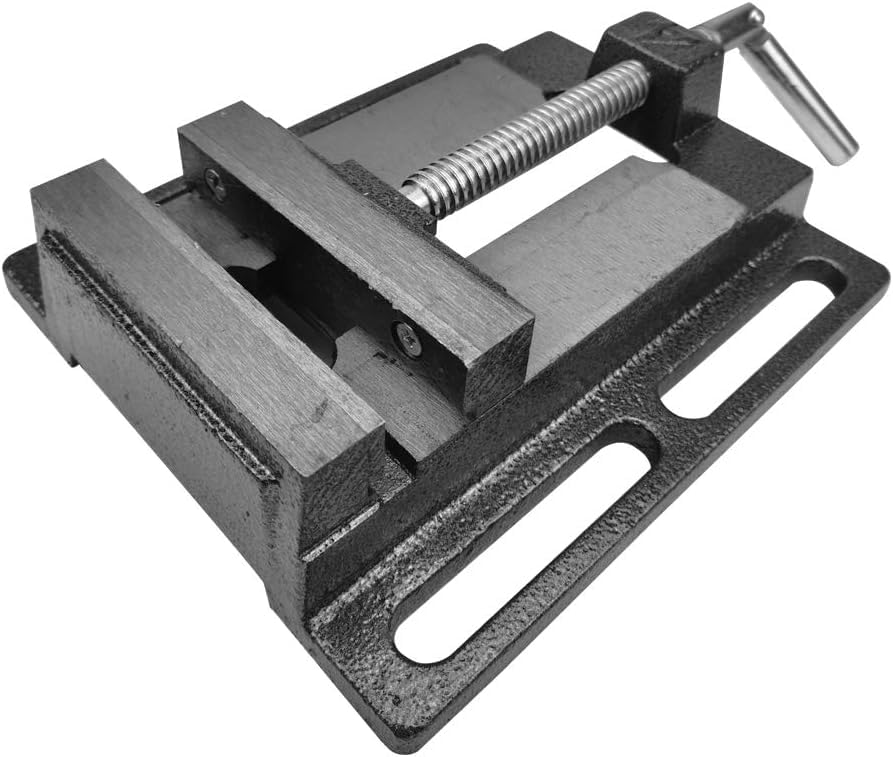 Vise de tornillo de banco, Negro, Estilo taller, Hierro fundido Hierro, 2.15 kg, 24 x 9 x 13.5 cm, 100 mm de profundidad de sujeción, para taller, carpintería, taladro, tornillo de banco