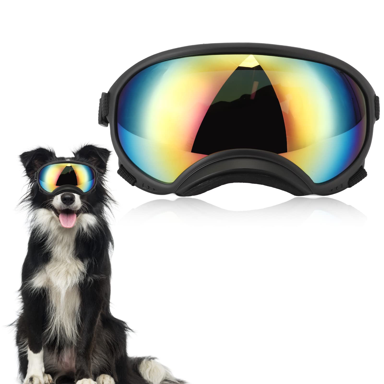 Hunde Sonnenbrille - PC und TPU Mit Elastischem Rahmen Hundebrille für Hunde
