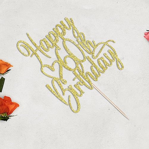 Miniatura 3 de FLORCMET - Decoración para pastel de cumpleaños 60 años con purpurina dorada, decoración para tartas de 60 años, decoración de pastel de 60 años