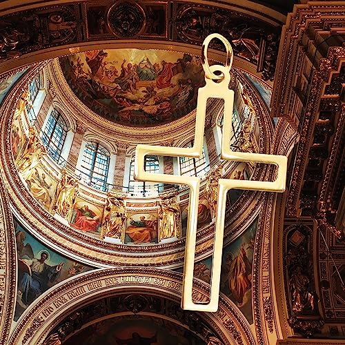 Cruz de Oro Amarillo 14 Quilates Colgante Unisex