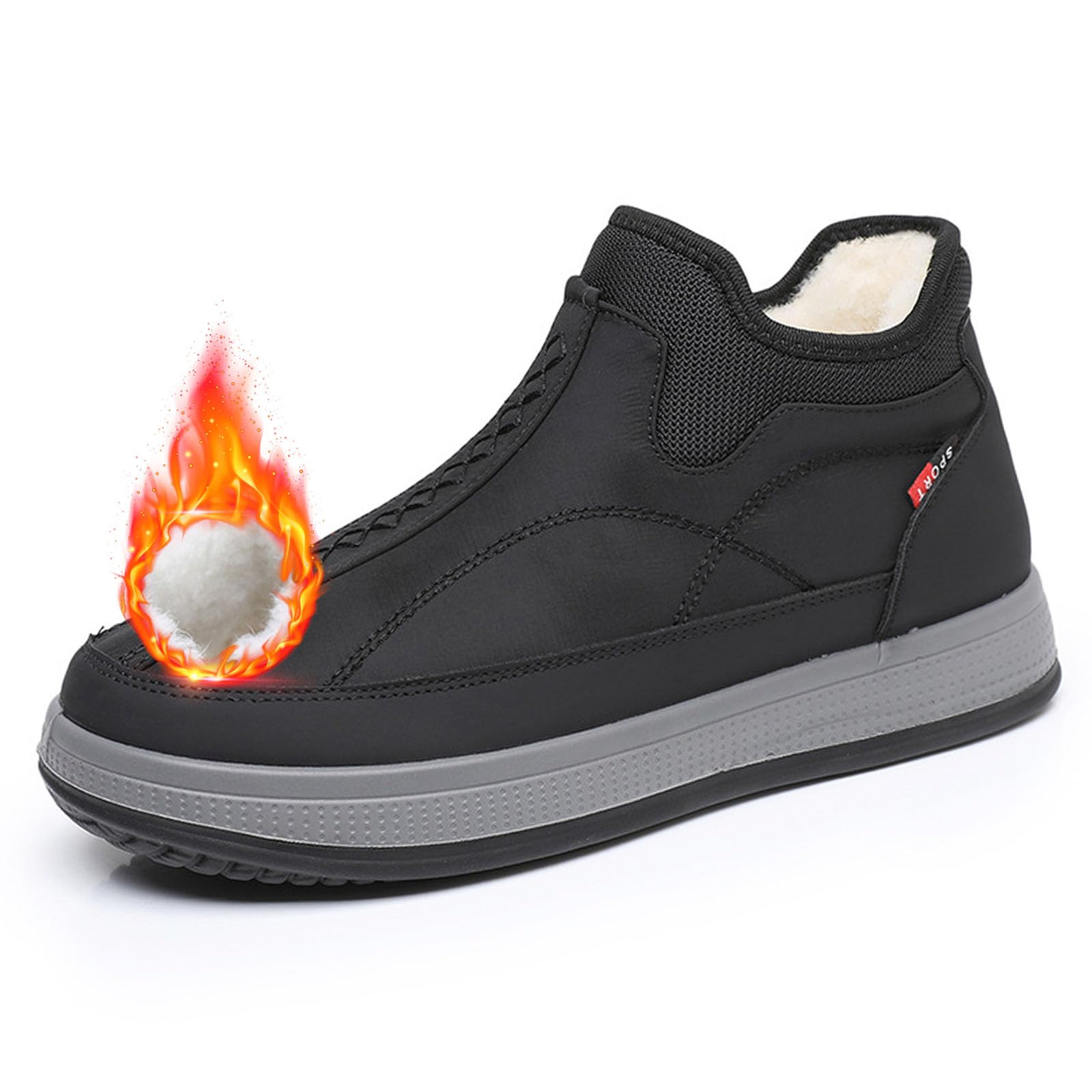 Wasserdichte Schneestiefel für Herren, ultraleicht, wasserdicht, Winterschuhe für bequeme Spaziergänge bei kaltem Wetter, warmer Schlupfschuh