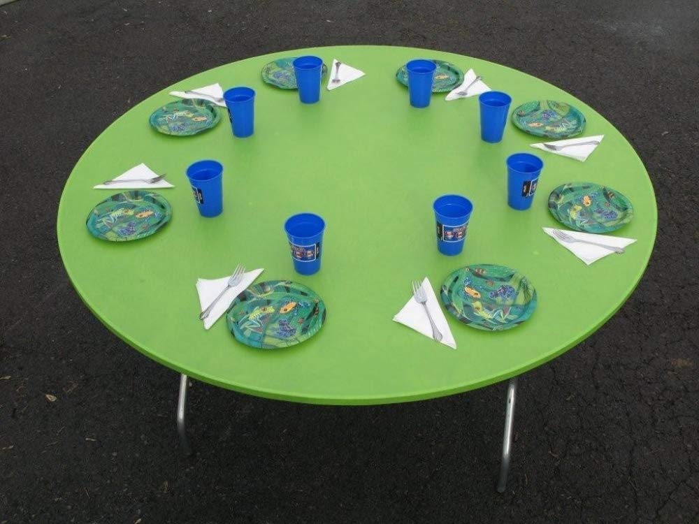 Kwik-Cover 72-BLK 72" Round Kwik-Cover Black Fitted Table Cover (1 full case of 50)