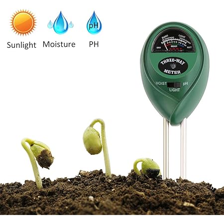 Vegena Boden Feuchtigkeit Meter,Bodentester,3-in-1 Pflanze Tester, Boden-pH und Feuchte, Lichtstärke Meter Pflanze Tester für Garten, Bauernhof, Rasen kein Batterien erforderlich (Nur für Landen)