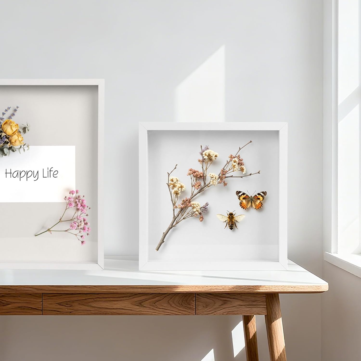 6 Pack Shadow Box Frame - 1.2" Deep Shadow Boxes 3D Picture Frame (6 Pcs/White, 8"x8")