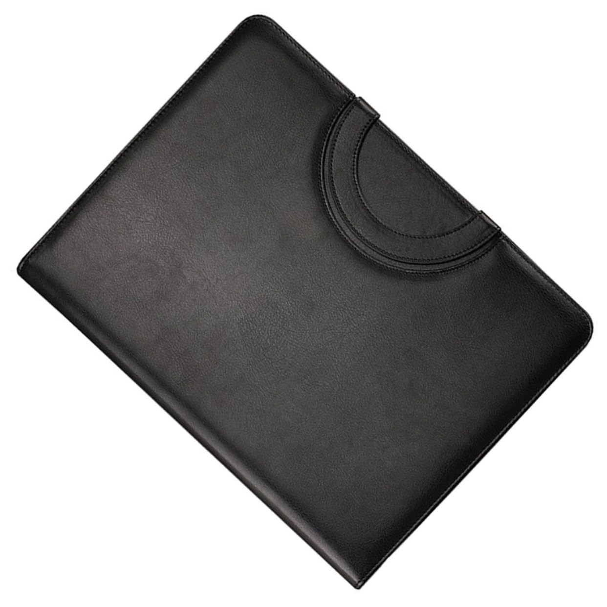 Portfolio Binder con Cerniera in Pu Nero Formato A4 con Tasche Multiple | Quaderno Porta Documenti, con Blocco Note A4 Incluso, Pratico per Contenere e Proteggere Documenti
